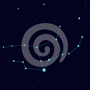 Vector starry sky with constellation Virgo